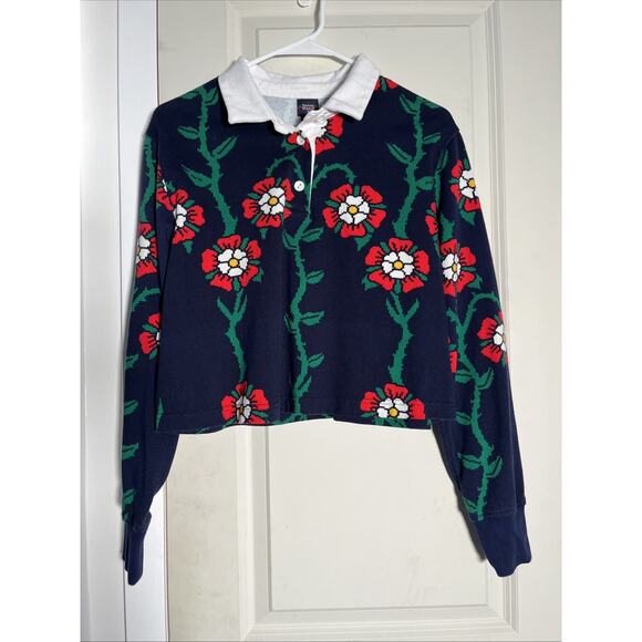 Rowing Blazers X Target Rugby Top Large Women's Shirt Rose Print - Picture 1 of 13